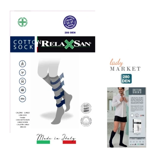 Компресійні гольфи для чоловіків Relaxsan cotton socks 280 den